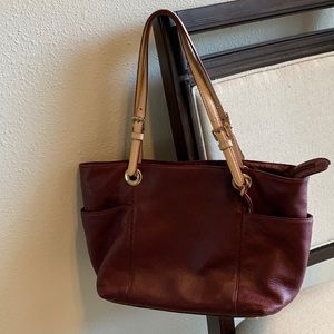 Michael Kors Burgundy Leather Tote
